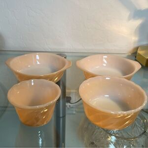 Vintage Anchor Hocking Fire King 4 PC Peach Luster Ware